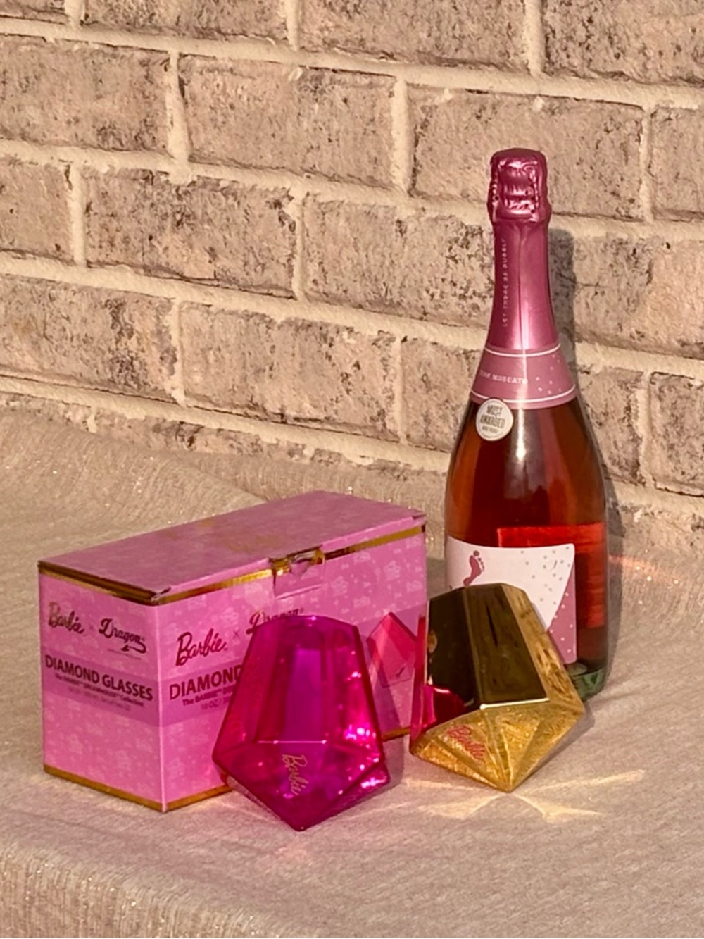 NEW Barbie Diamond Glasses Set - Gold & Hot Pink